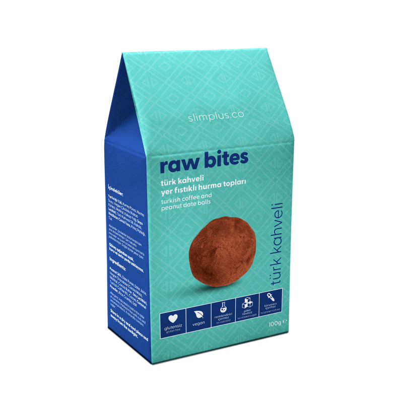Türk Kahveli Glutensiz Vegan Yerfıstıklı Hurma Topları Raw Bites 100gr